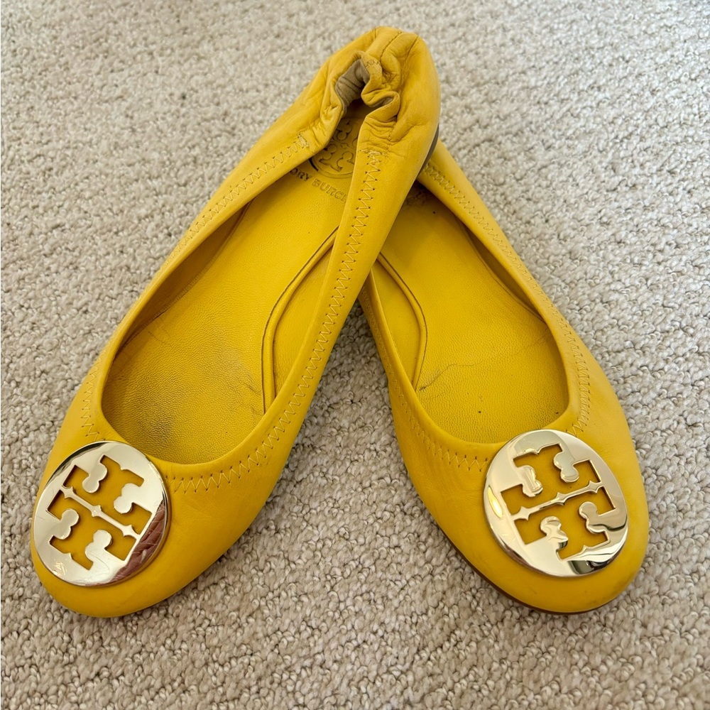 Tory Burch Vintage Yellow Ballet Flats